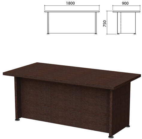 Стол письменный "Приоритет" 1800х900х750 мм, венге (КОМПЛЕКТ)
