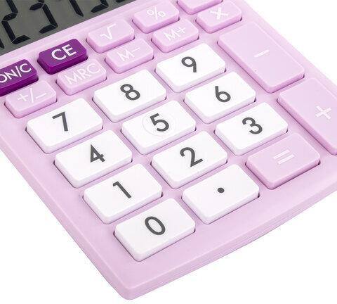 Калькулятор настольный BRAUBERG ULTRA PASTEL-08-PR, КОМПАКТНЫЙ (154x115 мм), 8 разрядов, двойное питание, СИРЕНЕВЫЙ, 250516