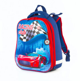 Ранец BRAUBERG PREMIUM, 2 отделения, с брелоком, дополнительный объем, для мальчиков, &quot;Гоночный клуб&quot;, 38х29х18 см, 227819