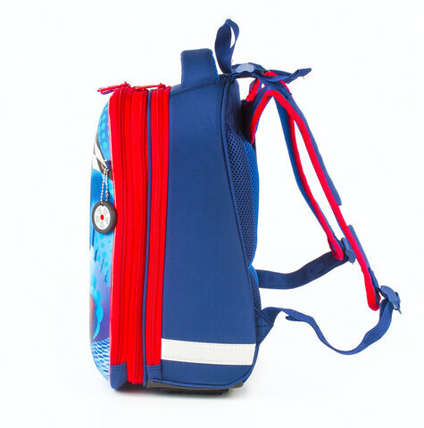 Ранец BRAUBERG PREMIUM, 2 отделения, с брелоком, дополнительный объем, для мальчиков, "Гоночный клуб", 38х29х18 см, 227819