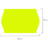 Этикет-лента 22х12 мм, волна, желтая, комплект 5 рулонов по 800 шт., BRAUBERG, 123573