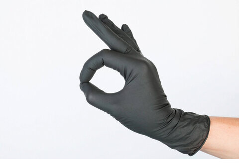 Перчатки нитриловые черные, 50 пар (100 шт.), неопудренные, прочные, XL (очень большой), LAIMA, 606296
