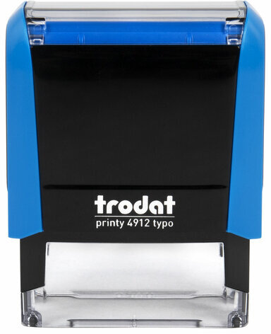 Штамп самонаборный 4-стр, 47х18 мм, синий, TRODAT 4912P4/DB, корпус СИНИЙ, КАССА В КОМПЛЕКТЕ, 67581