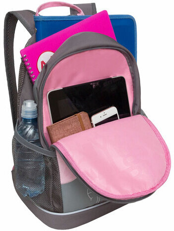 Рюкзак GRIZZLY школьный, анатомическая спинка, 2 отделения, для девочек, FRIENDS CATS, 38х28х18 см, RG-463-6/2