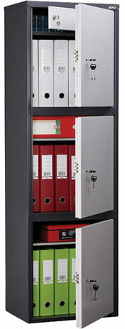 Шкаф металлический для документов AIKO "SL-150/3Т" ГРАФИТ, 1490х460х340 мм, 37 кг, S10799153502