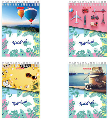 Блокнот А5 (146х205 мм), 80 л., гребень, картон, жесткая подложка, клетка, BRAUBERG, "На позитиве", 129817