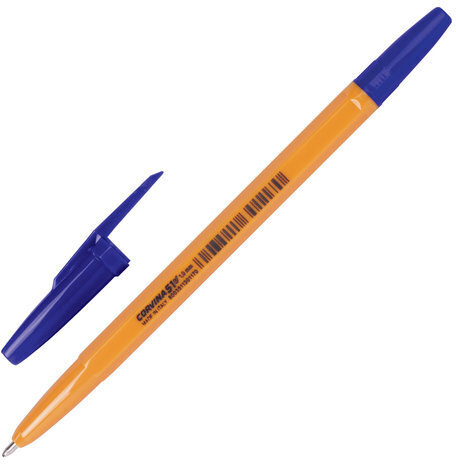 Ручка шариковая CORVINA (Италия) "51 Vintage", СИНЯЯ, корпус оранжевый, узел 1 мм, линия письма 0,7 мм, 40163/02