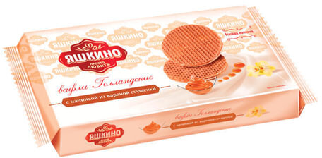 Вафли ЯШКИНО "Голландские", карамельная начинка, 290 г, КВ118