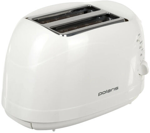 Тостер POLARIS PET 0702L, 750 Вт, 2 тоста, 6 режимов, механическое управление, пластик, белый, 03277