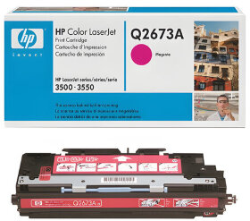 Картридж лазерный HP (Q2673A) ColorLaserJet 3500/3550/3700, пурпурный, оригинальный, ресурс 4000 стр.