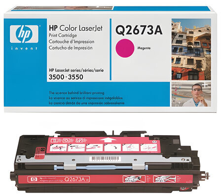 Картридж лазерный HP (Q2673A) ColorLaserJet 3500/3550/3700, пурпурный, оригинальный, ресурс 4000 стр.