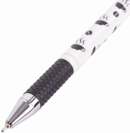 Ручка шариковая масляная с грипом BRAUBERG BLACK&WHITE Coffee, СИНЯЯ, игольчатый узел 0,7 мм, линия письма 0,35 мм, 142957, OBP321