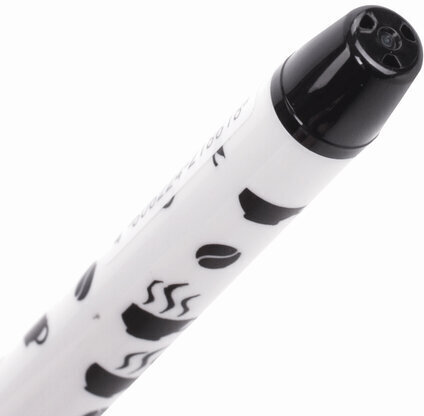 Ручка шариковая масляная с грипом BRAUBERG BLACK&WHITE Coffee, СИНЯЯ, игольчатый узел 0,7 мм, линия письма 0,35 мм, 142957, OBP321