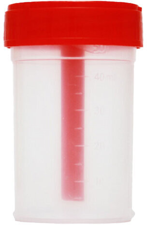 Контейнер для сбора биоматериалов 60 мл стерильный со шпателем, индивидуальная упаковка
