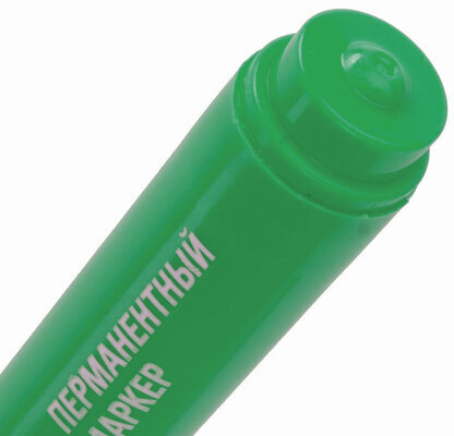 Маркер перманентный (нестираемый) STAFF "Basic" PM-733, ЗЕЛЕНЫЙ, круглый наконечник, 2,5 мм, 150735