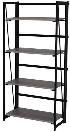 Стеллаж на металлокаркасе BRABIX "LOFT SH-001", 600х300х1250 мм, складной, цвет дуб антик, 641229