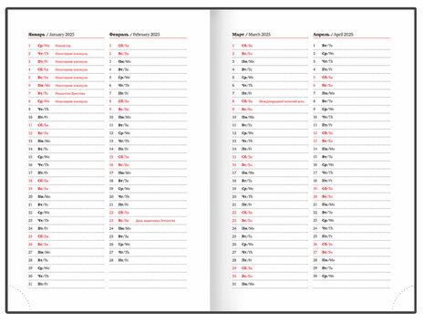 Ежедневник датированный 2025 А5 138x213 мм BRAUBERG "Senator", под кожу, фиолетовый, 115818