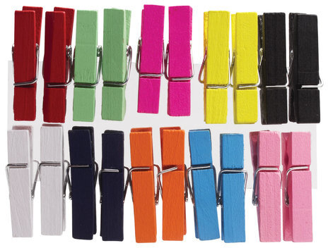 Прищепки декоративные "Классика", 20 штук, 3,5 см, 10 цветов, ОСТРОВ СОКРОВИЩ, 661289