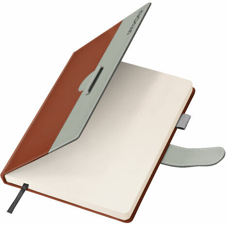 Ежедневник датированный 2025, А5, 138х213 мм, BRAUBERG "Esthetic", под кожу, держатель для ручки, застежка, коричневый/серый, 115928