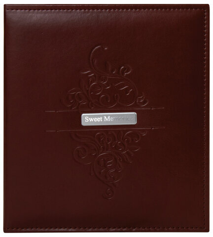 Фотоальбом BRAUBERG "Alpha" 20 магнитных листов, 23х28 см, под гладкую кожу, коричневый, 391179