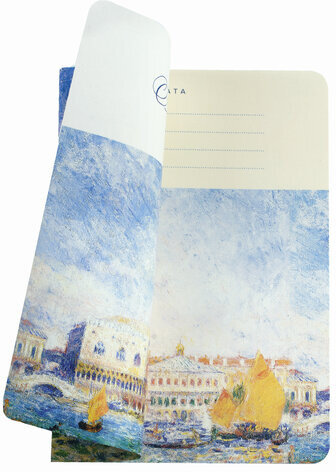 Тетрадь 40 л. в клетку обложка SoftTouch, бежевая бумага 70 г/м2, сшивка, А5 (147х210 мм), ОГЮСТ РЕНУАР, BRAUBERG, 403789