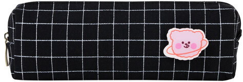 Пенал BRAUBERG, 1 отделение, полиэстер, "Cute bear", черный, 19х4х6 см, 272303