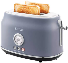 Тостер KITFORT KT-2038-3, 815Вт, 2 тоста, 6 режимов, пластик/металл, серый, КТ-2038-3