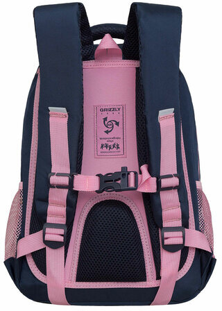 Рюкзак GRIZZLY школьный, анатомическая спинка, 3 отделения, для девочек, "LOVE CORGI", 40х27х20 см, RG-361-1/4