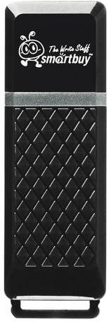 Флеш-диск 8 GB, SMARTBUY Quartz, USB 2.0, черный, SB8GBQZ-K