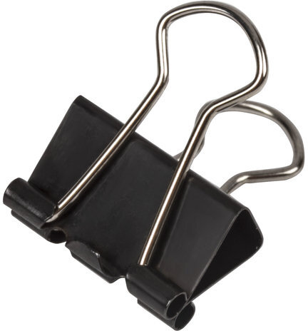 Зажимы для бумаг STAFF "EVERYDAY", КОМПЛЕКТ 12 шт., 19 мм, на 60 листов, черные, картонная коробка, 224606