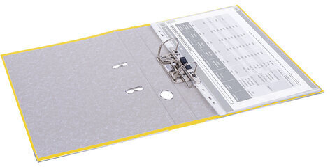 Папка-регистратор, покрытие пластик, 50 мм, ПРОЧНАЯ, с уголком, BRAUBERG, желтая, 226593