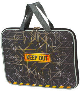 Папка на молнии с ручками BRAUBERG, А4, 1 отделение, с подкладкой, полиэстер, 20 мм, &quot;Keep Out&quot;, 227091