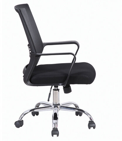 Кресло BRABIX "Daily MG-317", с подлокотниками, хром, черное, 531833