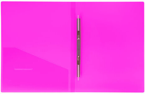 Папка с металлическим скоросшивателем и внутренним карманом BRAUBERG "Neon", 16 мм, розовая, до 100 листов, 0,7 мм, 227466