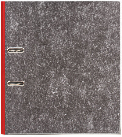 Папка-регистратор BRAUBERG, усиленный корешок, мраморное покрытие, 80 мм, с уголком, красная, 228029