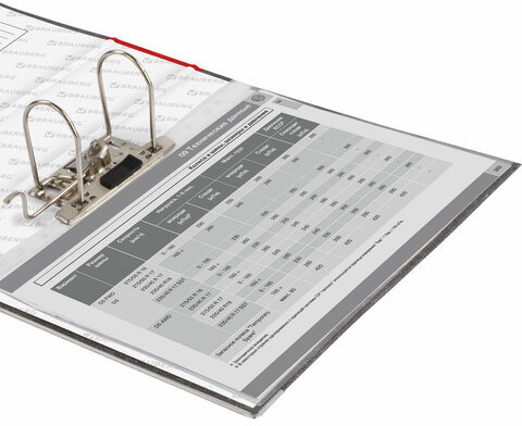 Папка-регистратор BRAUBERG, усиленный корешок, мраморное покрытие, 80 мм, с уголком, красная, 228029