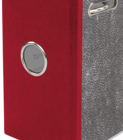 Папка-регистратор BRAUBERG, усиленный корешок, мраморное покрытие, 80 мм, с уголком, красная, 228029