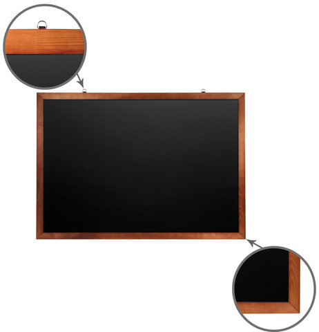 Доска для мела магнитная 100х150 см, черная, деревянная окрашенная рамка, Россия, BRAUBERG, 236895