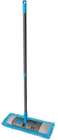Швабра с флаундером 40 см, телескопический черенок 130 см, еврорезьба, МОП микрофибра (ТИП К), YORK "Salsa", 81300