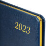 Еженедельник датированный 2023 А5 145х215 мм BRAUBERG "Iguana", синий, 113949