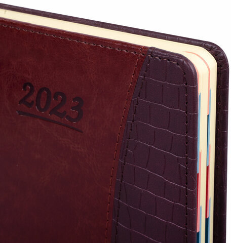 Ежедневник датированный 2023 А5 148х218 мм GALANT "CombiContract", под кожу, коричневый, 114167