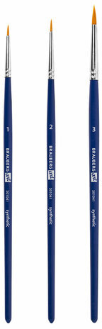 Кисти художественные набор 3 шт., синтетика (круглые № 1, 2,3), BRAUBERG ART DEBUT, 201041