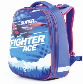 Ранец BRAUBERG EXTRA, 2 отделения, анатомическая спинка, дополнительный объем, для мальчиков, &quot;Истребитель&quot;, 39х28х19 см, 227844