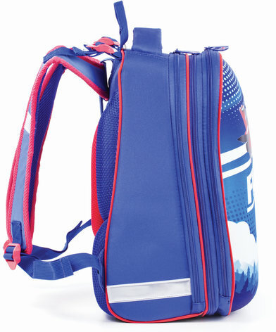 Ранец BRAUBERG EXTRA, 2 отделения, анатомическая спинка, дополнительный объем, для мальчиков, "Истребитель", 39х28х19 см, 227844