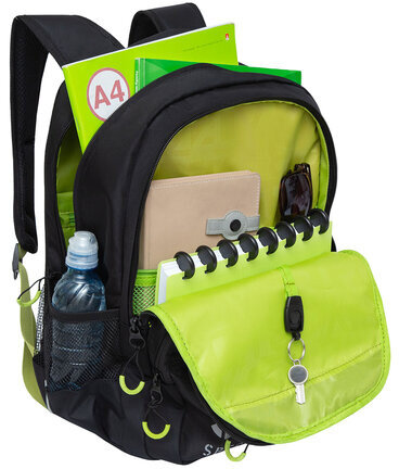 Рюкзак GRIZZLY школьный, анатомическая спинка, 2 отделения, для мальчиков, "SQUAD", 39х28х19 см, RB-254-3/2