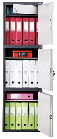 Шкаф металлический для документов AIKO "SL-150/3ТEL" ГРАФИТ, 1490х460х340 мм, 37 кг, S10799153902