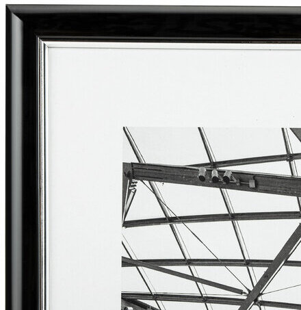 Рамка 21х30 см небьющаяся, багет 14,6 мм, пластик, BRAUBERG "Original Line", черная/серебро, 391234