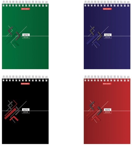 Блокнот А5 (146х205 мм), 80 л., гребень, картон, жесткая подложка, клетка, BRAUBERG, "Стильный", 129818