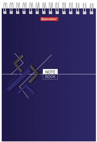 Блокнот А5 (146х205 мм), 80 л., гребень, картон, жесткая подложка, клетка, BRAUBERG, "Стильный", 129818