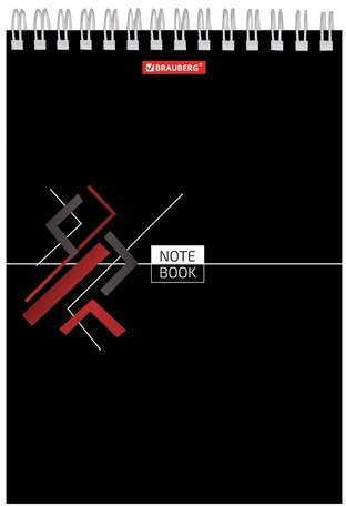 Блокнот А5 (146х205 мм), 80 л., гребень, картон, жесткая подложка, клетка, BRAUBERG, "Стильный", 129818